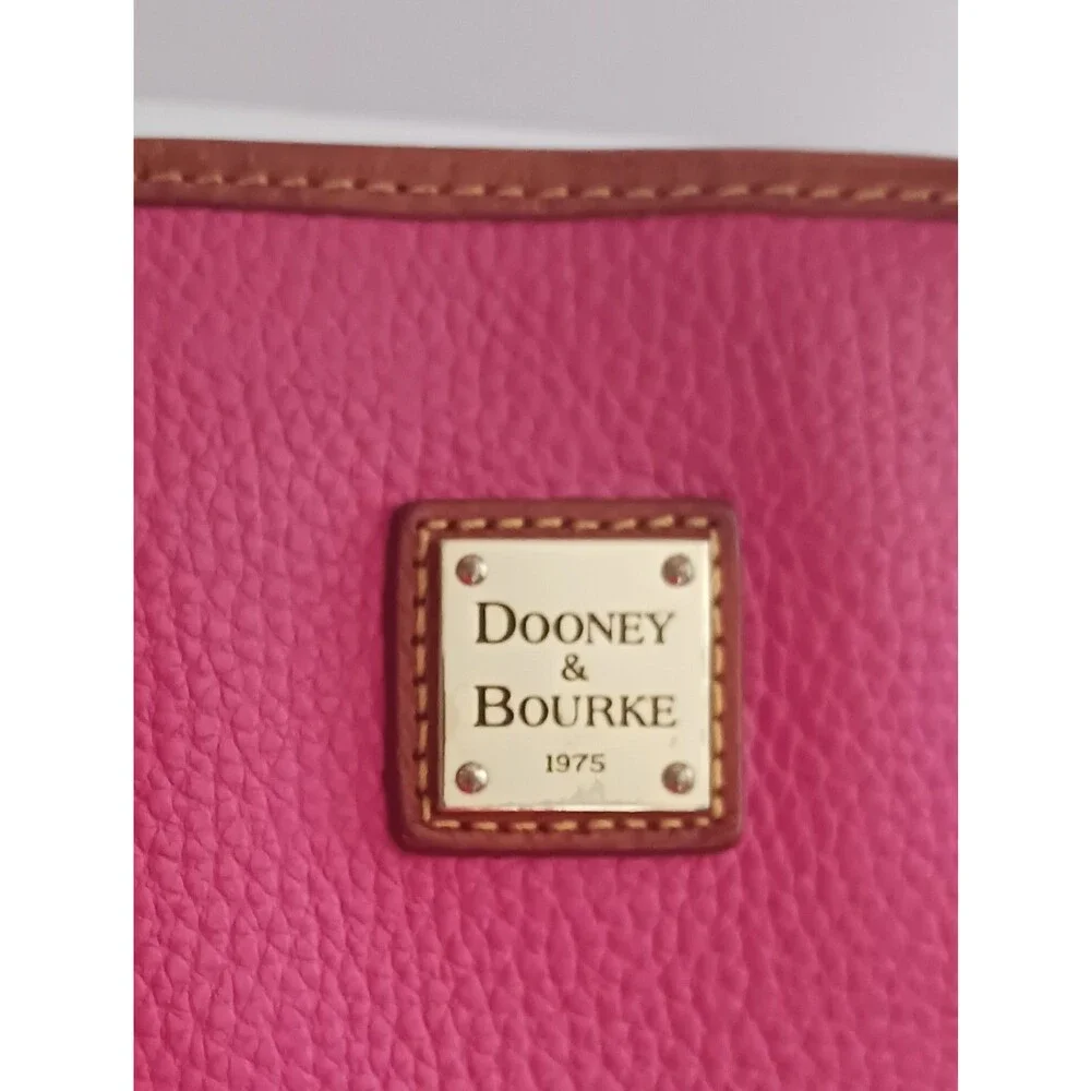 Dooney & Bourke Pink Tote Bag with Brown Trim